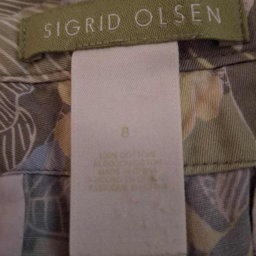 Sigrid Olsen Women's Leafy Patterned Cargo Pants - Picture 6 of 9